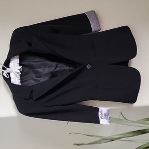 IZ Byer Blazer with cuff detail black w/pin stripes on cuffs size XS black